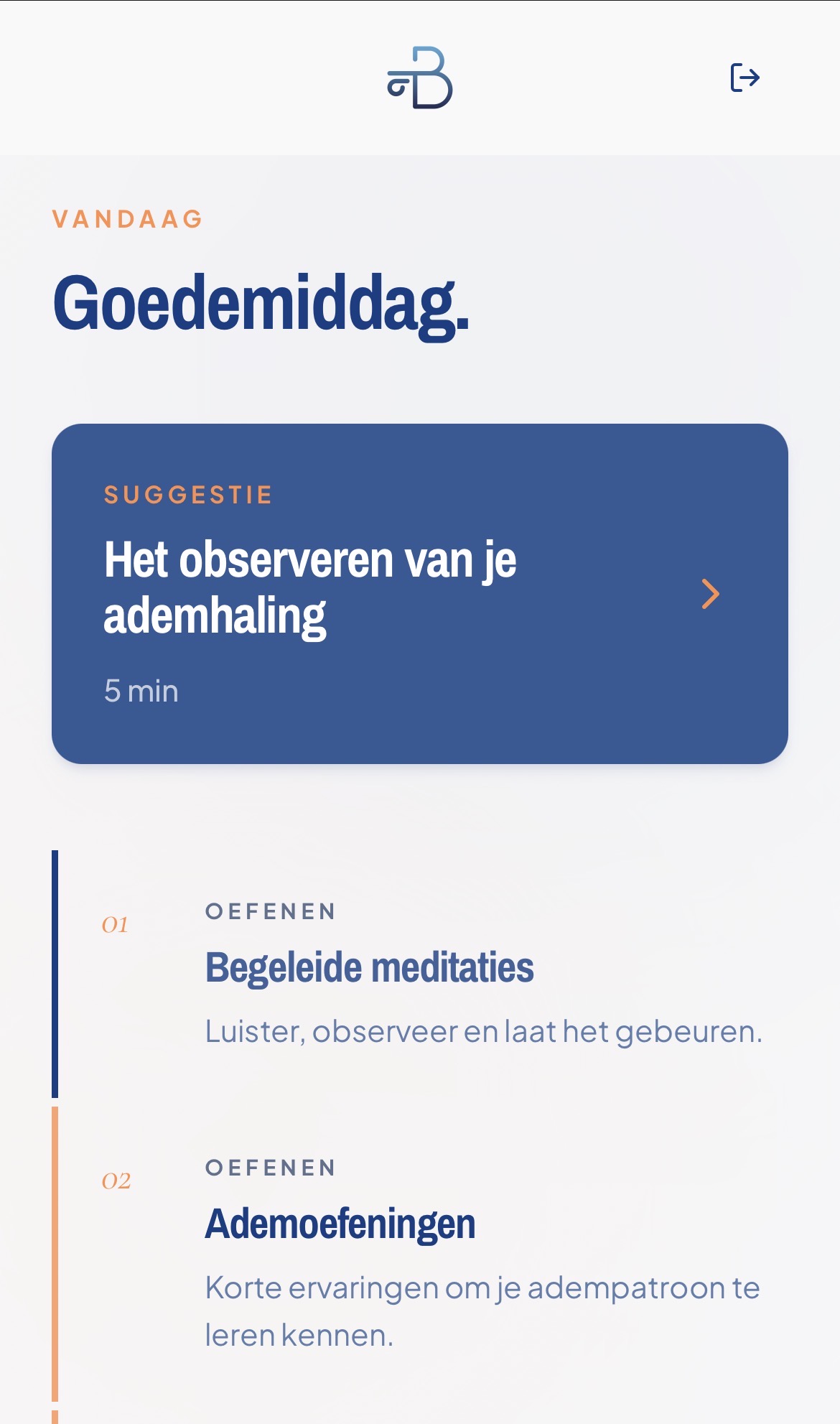 Breathletes app op telefoon
