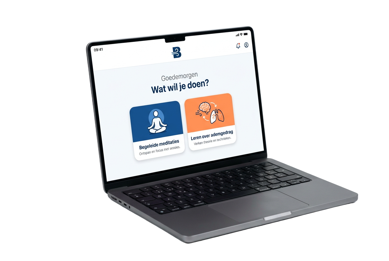 Breathletes web app op laptop